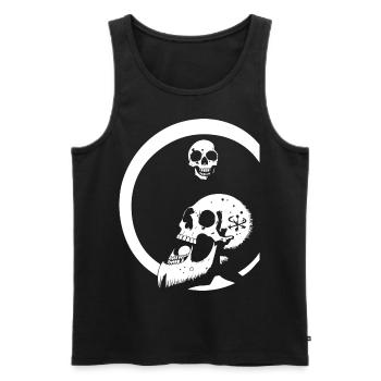 Horreur Crâne Crâne Art Crâne Gothique Heavy Metal - Débardeur bio Premium Homme - noir - Devant - AI Model Male 178 light (178cm)