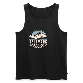 Telemark Ski Tourenski Ferse Frei Freeheel Vintage - Männer Premium Bio Tank Top - Schwarz - Vorne - Michal (187cm)
