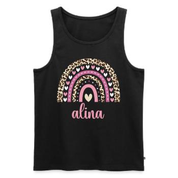 Alina Regenbogen Name Geburtstag Alina - Männer Premium Bio Tank Top - Schwarz - Vorne - AI Model Male 178 light (178cm)