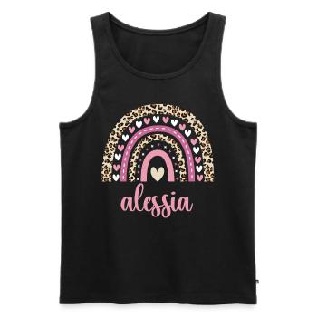 Alessia Regenbogen Name Geburtstag Alessia - Männer Premium Bio Tank Top - Schwarz - Vorne - Michal (187cm)