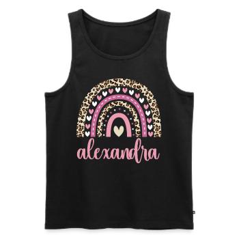 Alexandra Regenbogen Name Geburtstag Alexandra - Männer Premium Bio Tank Top - Schwarz - Vorne - Michal (187cm)