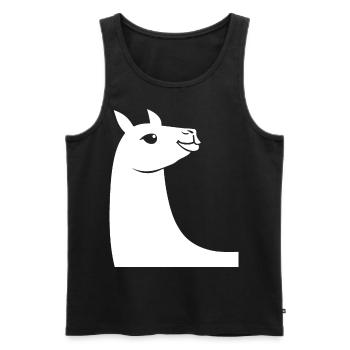 Drôle de lama Silhouette Cheeky Fun Lamas - Débardeur bio Premium Homme - noir - Devant - Michal (187cm)