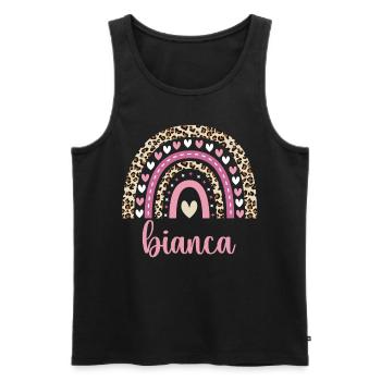Bianca Regenbogen Name Geburtstag Bianca - Männer Premium Bio Tank Top - Schwarz - Vorne - AI Model Male 178 light (178cm)