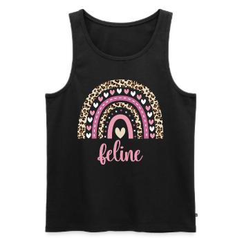 Feline Regenbogen Name Geburtstag Feline - Männer Premium Bio Tank Top - Schwarz - Vorne - Michal (187cm)