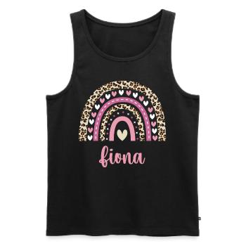 Fiona Regenbogen Name Geburtstag Fiona - Männer Premium Bio Tank Top - Schwarz - Vorne - Michal (187cm)
