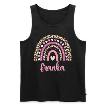 Franka Regenbogen Name Geburtstag Franka - Männer Premium Bio Tank Top - Schwarz - Vorne - Michal (187cm)
