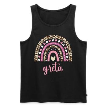 Greta Regenbogen Name Geburtstag Greta - Männer Premium Bio Tank Top - Schwarz - Vorne - AI Model Male 178 light (178cm)