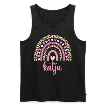 Katja Regenbogen Name Geburtstag Katja - Männer Premium Bio Tank Top - Schwarz - Vorne - AI Model Male 178 light (178cm)