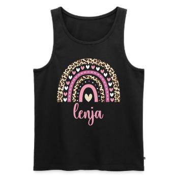 Lenja Regenbogen Name Geburtstag Lenja - Männer Premium Bio Tank Top - Schwarz - Vorne - Michal (187cm)