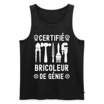 certifié bricoleur de génie bricolage 1 - Débardeur bio Premium Homme - noir - Devant - AI Model Male 178 light (178cm)