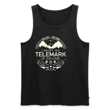 Telemark Ski Touring Skis Heel Free Freeheel Vintage - Men's Premium Organic Tank Top - black - Front - AI Model Male 178 light (178cm)