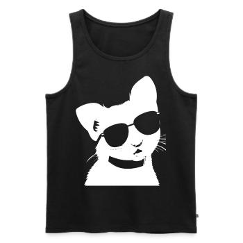 Frettchen mit Sonnenbrille Coole Frettchen - Männer Premium Bio Tank Top - Schwarz - Vorne - Michal (187cm)