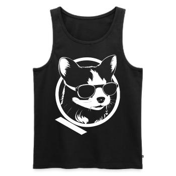 Frettchen mit Sonnenbrille Coole Frettchen - Männer Premium Bio Tank Top - Schwarz - Vorne - Michal (187cm)