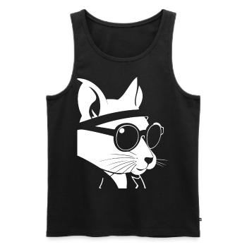 Funny Squirrel Wearing Sunglasses Squirrels - Men's Premium Organic Tank Top - black - Front - AI Model Male 178 light (178cm)