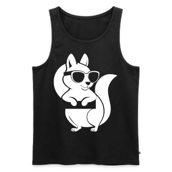 Funny Squirrel Wearing Sunglasses Squirrels - Men's Premium Organic Tank Top - black - Front - AI Model Male 178 light (178cm)