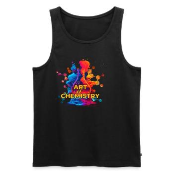 Chemistry Molecule Flask Science Color Splash - Men's Premium Organic Tank Top - black - Front - AI Model Male 178 light (178cm)