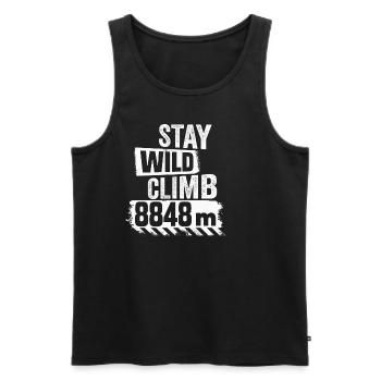 Endurance Cycling Challenge Mount Everest 8848 m - Men's Premium Organic Tank Top - black - Front - AI Model Male 178 light (178cm)