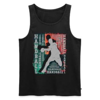 Handball Handball Joueur Joueur de Handball Vintage Retro - Débardeur bio Premium Homme - noir - Devant - Michal (187cm)