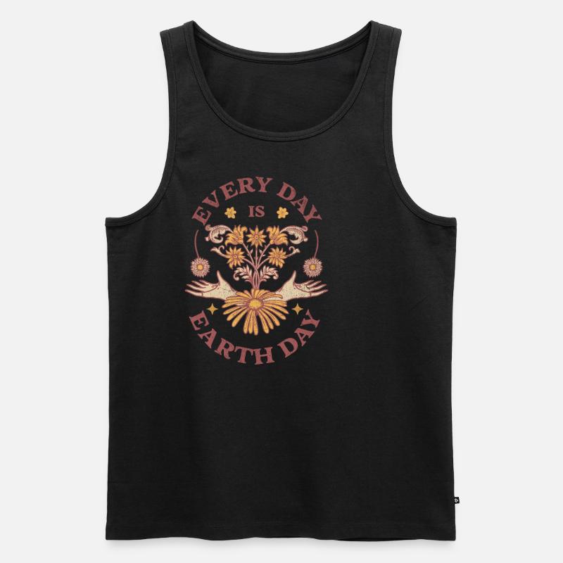 Every Day Is Earth Day - Männer Premium Bio Tank Top - Schwarz