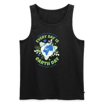 Every Day Is Earth Day - Männer Premium Bio Tank Top - Schwarz - Vorne - AI Model Male 178 light (178cm)