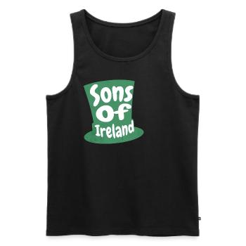 Sons Of Ireland: Embrace Celtic Charm & Tradition - Men's Premium Organic Tank Top - black - Front - AI Model Male 178 light (178cm)