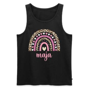 Maja Regenbogen Name Geburtstag Maja - Männer Premium Bio Tank Top - Schwarz - Vorne - Michal (187cm)
