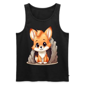 Niedlicher Kawaii-Fuchs zum Liebhaber von Anime und Manga - Männer Premium Bio Tank Top - Schwarz - Vorne - AI Model Male 178 light (178cm)