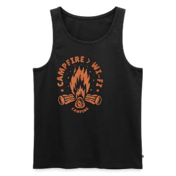 Campfire Over Wi-Fi: Wilderness Camping Adventure - Men's Premium Organic Tank Top - black - Front - Michal (187cm)