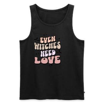Auch Hexen brauchen Liebe, süße Hexe - Männer Premium Bio Tank Top - Schwarz - Vorne - Michal (187cm)