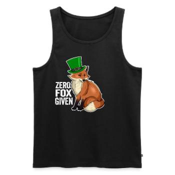 Zero Fox Given Jeu de mots mignon Kawaii Irish Fox - Débardeur bio Premium Homme - noir - Devant - AI Model Male 178 light (178cm)