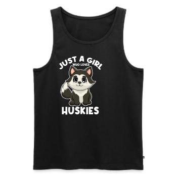 Nur ein Mädchen, das Huskys liebt - Männer Premium Bio Tank Top - Schwarz - Vorne - AI Model Male 178 light (178cm)