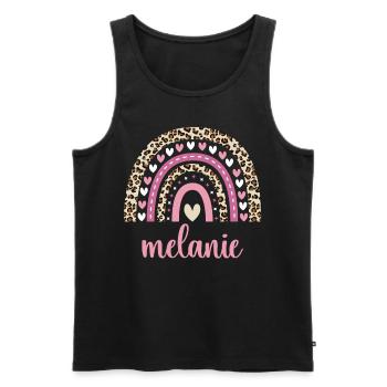 Melanie Regenbogen Name Geburtstag Melanie - Männer Premium Bio Tank Top - Schwarz - Vorne - AI Model Male 178 light (178cm)
