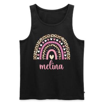 Melina Regenbogen Name Geburtstag Melina - Männer Premium Bio Tank Top - Schwarz - Vorne - Michal (187cm)