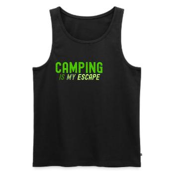 Camping Is My Escape - Men's Premium Organic Tank Top - black - Front - Michal (187cm)