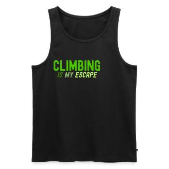 Klettern ist meine Flucht - Männer Premium Bio Tank Top - Schwarz - Vorne - Michal (187cm)