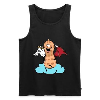 Celestial Peanut Angel Little Devil Cloud Nut - Men's Premium Organic Tank Top - black - Front - AI Model Male 178 light (178cm)