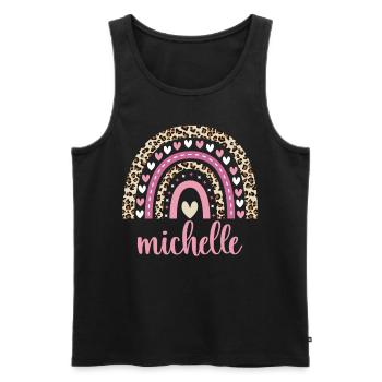 Michelle Regenbogen Name Geburtstag Michelle - Männer Premium Bio Tank Top - Schwarz - Vorne - AI Model Male 178 light (178cm)