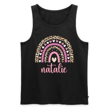 Natalie Regenbogen Name Geburtstag Natalie - Männer Premium Bio Tank Top - Schwarz - Vorne - AI Model Male 178 light (178cm)