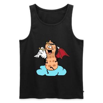 Celestial Peanut Angel Little Devil Cloud Nut - Men's Premium Organic Tank Top - black - Front - AI Model Male 178 light (178cm)