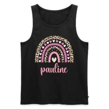 Pauline Regenbogen Name Geburtstag Pauline - Männer Premium Bio Tank Top - Schwarz - Vorne - Michal (187cm)