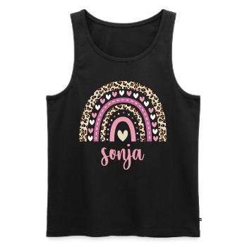 Sonja Regenbogen Name Geburtstag Sonja - Männer Premium Bio Tank Top - Schwarz - Vorne - AI Model Male 178 light (178cm)