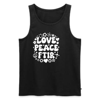 Fourier Spectroscopy FTIR Love Vintage - Men's Premium Organic Tank Top - black - Front - AI Model Male 178 light (178cm)