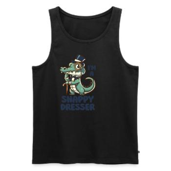 I'm a Snappy Dresser - Cute Crocodile Pun - Men's Premium Organic Tank Top - black - Front - AI Model Male 178 light (178cm)