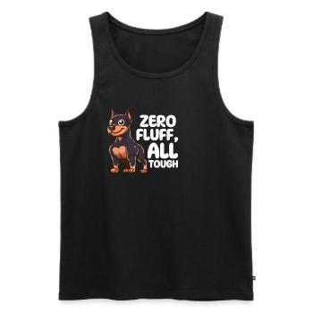 Null Flusen, alles zäh - Dobermann Hund - Männer Premium Bio Tank Top - Schwarz - Vorne - Michal (187cm)