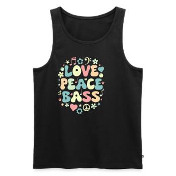 Bass Love Musiker Retro - Männer Premium Bio Tank Top - Schwarz - Vorne - AI Model Male 178 light (178cm)