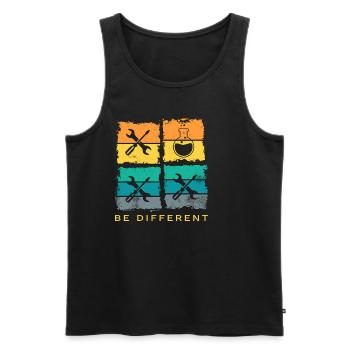 Chemistry Chemist Be Different Laboratory Flask Retro - Men's Premium Organic Tank Top - black - Front - AI Model Male 178 light (178cm)