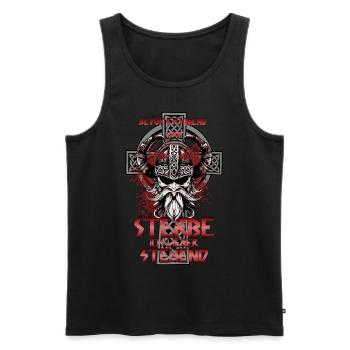 Viking prefers to die standing than to live kneeling - Men's Premium Organic Tank Top - black - Front - AI Model Male 178 light (178cm)