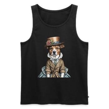 Viktorianischer Hund - Männer Premium Bio Tank Top - Schwarz - Vorne - AI Model Male 178 light (178cm)
