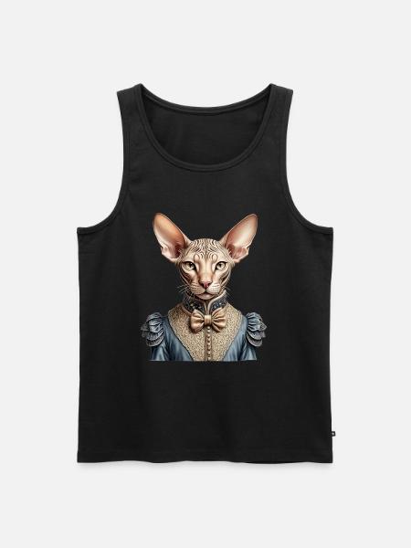 Victorian sphynx cat - Men's Premium Organic Tank Top - black
