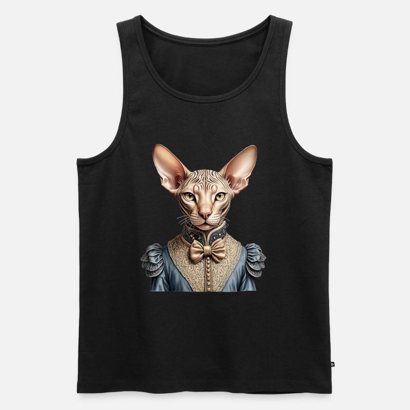 Viktorianische Sphynx-Katze - Männer Premium Bio Tank Top - Schwarz